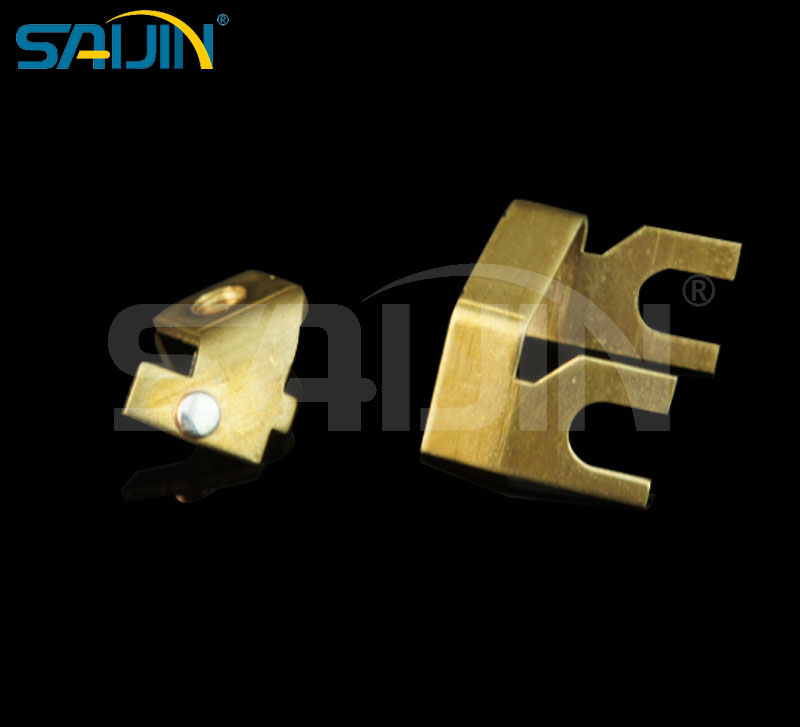 厂家定制黄铜冲压件与银双金属接触铆钉开关组合配件